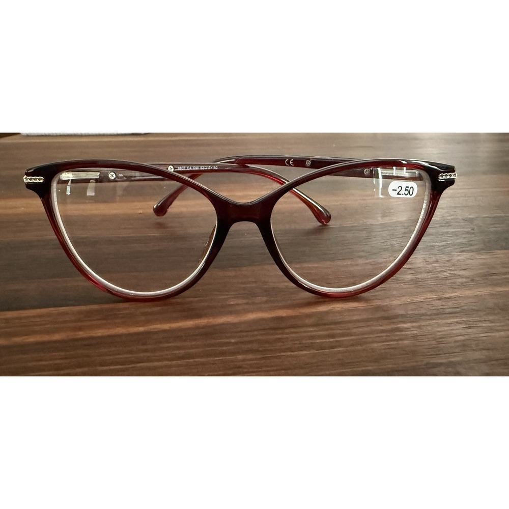 Cat Eye Reading Glasses -2.50 Cranberry Color